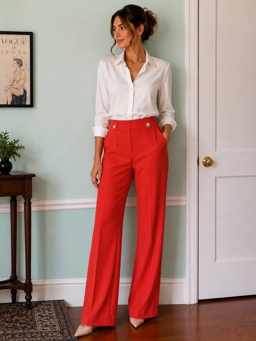 New bebe High-Waist Wide-Leg Trousers